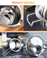 Stainless Steel Double Boiler Pot for Melting Chocolate, Candy and Candle Making (18/8 Steel, 2 Cup Capacity, 480ML) SONGZIMING