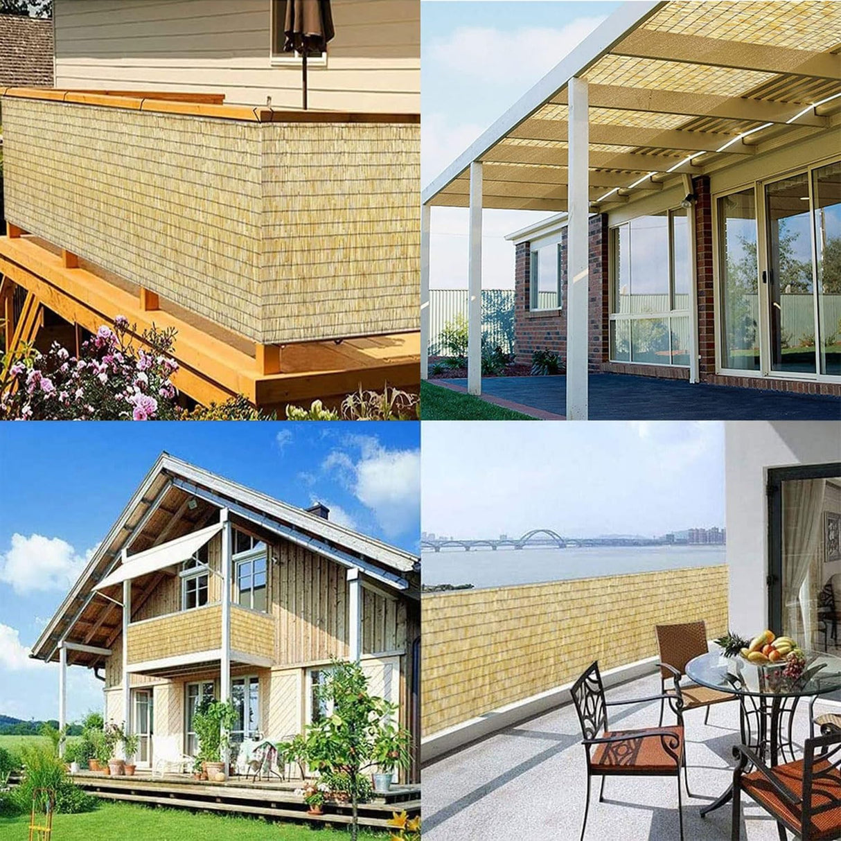 ZMNXAS Natural Reed Fencing Rolls,Privacy Fence Screen,Balcony Reed Fence Bamboo Screen Fencing for Outdoor Backyard Patio,Balcony Fencing Covering(61x244cm(2x8ft)) ZMNXAS