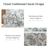 HCHAIRH Floral Wingback Accent Chairs Set of 2 with Removable Cushion Comfy Upholstered Armchair with Nailhead Trim and Wood Legs Reading Chair for Living Room, Bedroom, Green HCHAIRH