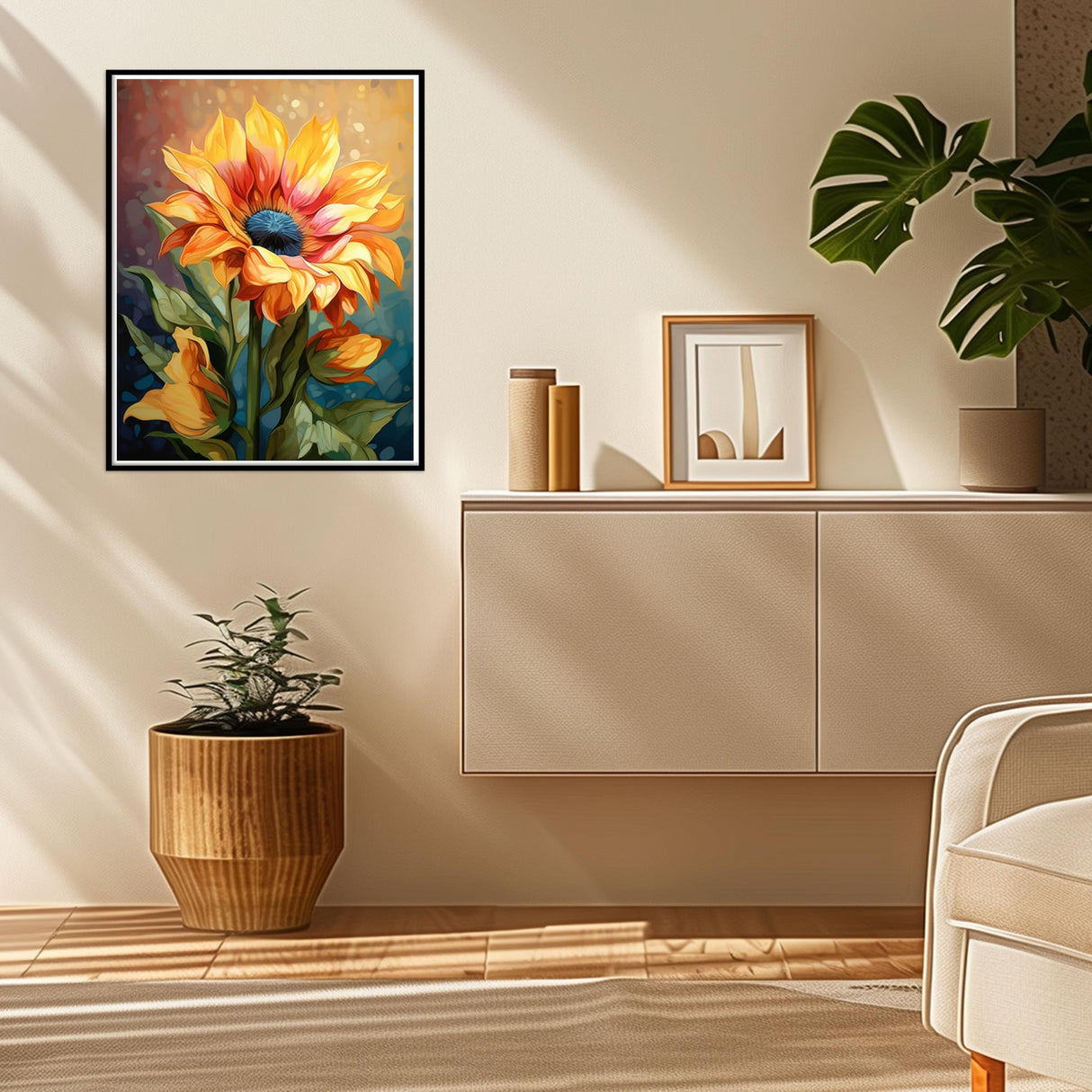 Ausanrl Diamond Art Painting Sun Flowers-Diamond Painting for Adults,Flowers 5D Diamond Painting,DIY Full Drill Diamond Painting Sun Flower Gem Painting and Crafts 12x16inch Ausanrl