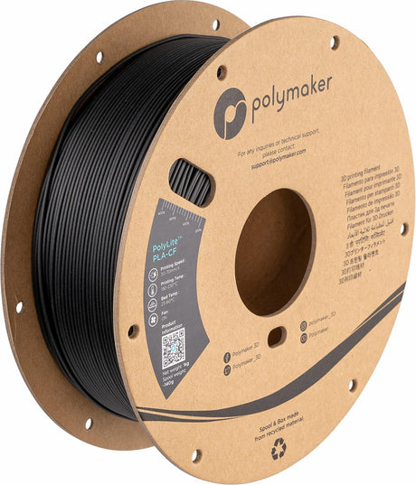 Polymaker Carbon Fiber PLA Filament 1.75mm, Carbon Fiber Reinforced 3D Printer PLA Filament 1kg - PolyLite 1.75mm Carbon Fiber 3D Printing PLA Filament Strong & Easy to Print & Matte PLA-CF POLYMAKER