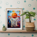 Basketball Fire DIY 5D Diamond Painting Kit Adult Full Drill Rhinestone Cross Stitch Art Crafts for Home Decoration 12x16 Inch KAYEIUU