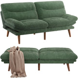 Pipishell Futon Sofa Bed, Modern 66" Futon Couch Convertible to Bed & Lounger, Compact Size, Comfortable Cushions, Durable Construction - Fits Small Spaces, Corduroy (Seaweed Green, 66 Inch) Pipishell