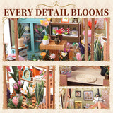 OZJAY DIY Miniature House Kit, Mini House Building Kit with LED, DIY Wooden Dollhouse Miniature Kit for Adults Teen, Wooden Crafts Lovely Dollhouse Kit, Jenny Greenhouse OZJAY