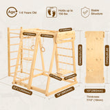 Belleur 8 in 1 Large Indoor Jungle Gym, Wooden Montessori Indoor Playground for Kids with Slide, Climbing Wall/Net, Rope Ladder, Monkey Bars, Swing, Hanging Ring, Climbing Toy for Toddler 2-8 Inside Belleur