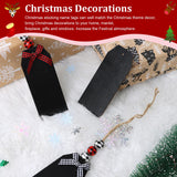 DIYASY 12 Pack Christmas Stocking Name Tags, Personalized Wooden Haning Tags Farmhouse Stocking Sign Unfinished Blank Chalkboard Tags with Wood Beads, Bows, Hemp Rope & Needle DIYASY