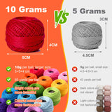 Soft 1500Y 15 Pearl Balls Cardinal Size 8 Rainbow Colors for Crochet Hardanger Cross Stitch Needlepoint Hand Embroidery LE PAON
