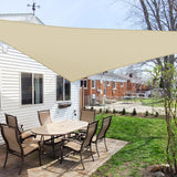 WINDSCREEN4LESS 14' x 14' x 14' Sun Shade Sail UV Block Fabric Canopy in Beige Sand Triangle for Patio Garden Patio Customized Sizes Windscreen4less