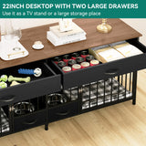 YITAHOME Double Dog Kennel Furniture TV Stand，Indoor Dog Crate Furniture Large Breed with Storage&Dog Feeder, 74.8" Inch Wooden Decorative Dog Kennel YITAHOME