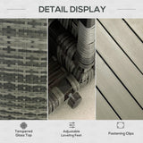 Outsunny 8 Piece Patio Furniture Set with 4 Rattan Sofa Chairs & 4 Tables, Outdoor Conversation Set with Storage & Umbrella Hole for Backyard, Lawn and Pool, Mixed Gray Outsunny