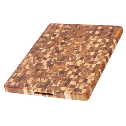 Teakhaus Butcher Block Cutting Board - Large Wooden Cutting Board - Teak End Grain Wood - Knife Friendly - FSC Certified