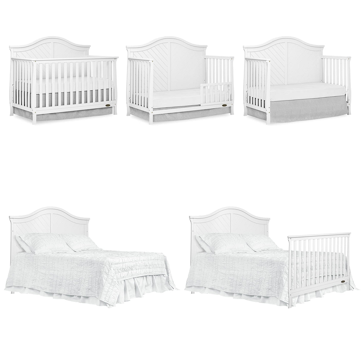 Dream On Me Kaylin 5-in-1 Convertible Crib in White, Greenguard Gold Certified 56x31x47 Inch (Pack of 1) Dream On Me