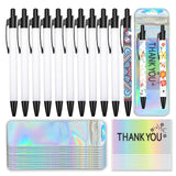 30 Sublimation Pens Set - 10 Blank Heat Transfer Pens,10 Resealable Pen Packaging Bags w/ 10 Foil Thank You Cards,Personalized Pen Diy for Christmas New Year Gift Office School Stationery Supplies Idealmuzik