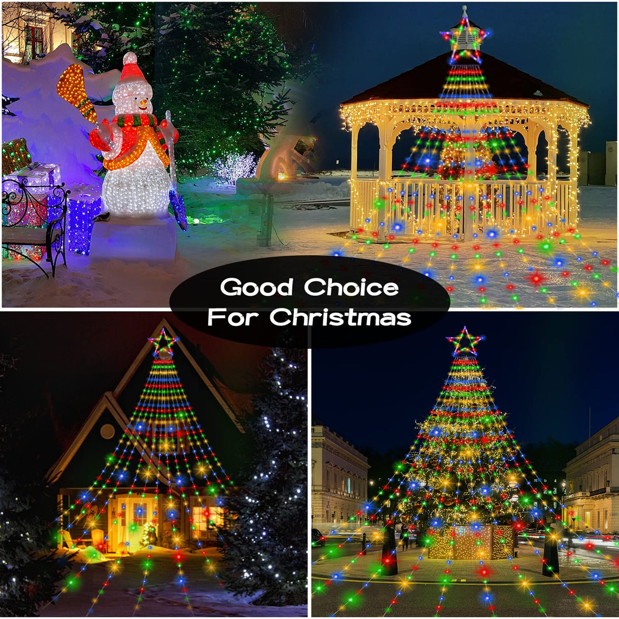 Onory 23FT Christmas Outdoor Waterfall Star String Lights, 860 LEDs, 8 Modes, Waterproof for Yard, Patio, Party Decorations Onory