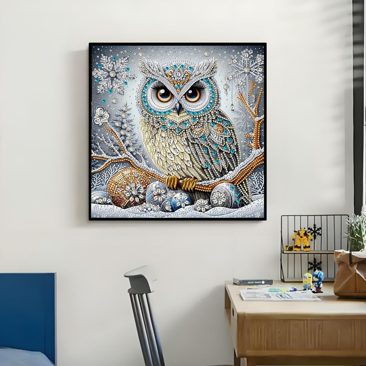 SuuTang 5D Special Shape Owl Diamond Art Painting Kits for Adults, Crystal Rhinestones Diamond Painting, Gem Art Diamond Dots Crafts for Beginners DIY, Home Wall Christmas Decor Gift, 12x12inch SuuTang
