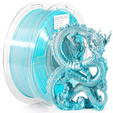 iSANMATE 3D Printer Filament, PLA Filament 1.75mm Dual Color Filament, Shiny Silk PLA Coextruded Filament, 1 kg/Spool (Lake Green and Silver) iSANMATE