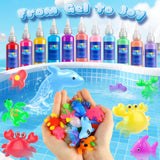 Joyfresh Magic Gel Water Pets Water Elf Toy Kit Squishy Maker with 20 Colors Gel, DIY Fairy Craft for Kids Ages 4-8, Squishy Making Kit Creative STEM Gift with with 20 Magic and 16 Shape Molds Joyfresh