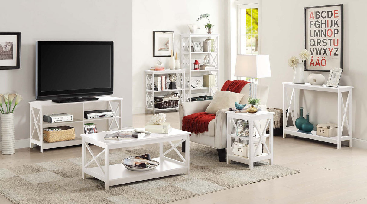 Convenience Concepts Oxford Console Table with Shelf, White Convenience Concepts