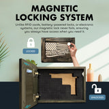 We The People Patriotic Gun Concealment Furniture - Handcrafted Hidden Gun Storage Wall Decor - Hidden Gun Shelf with Magnetic Lock for Quick Access - by Bellewood Designs (Black and White) Bellewood Designs