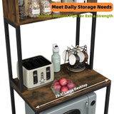 Furniouse Rustic Brown 5-Tier Kitchen Bakers Rack with Power Outlet and Storage Solutions Furniouse