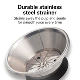 Hamilton Beach HealthSmart Juicer Machine, Compact Centrifugal Extractor, 2.4” Feed Chute for Fruits and Vegetables, Easy to Clean, BPA Free, 400W, White (67501) Hamilton Beach