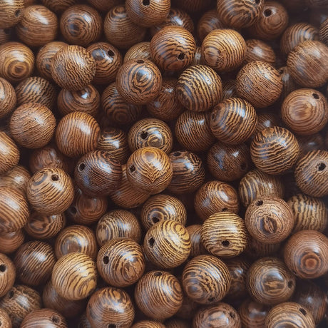 INSPIRELLE 1200pcs 6mm Dark Brown Wooden Beads Undyed Natural Stripe Round Wood Loose Craft Beads for Bracelets and Jewelry Making INSPIRELLE