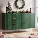 MAISONARIA Green Dresser for Bedroom, Modern Dresser with Gold Metal Handles & Chests of Drawers, Wood Chest of Drawers for Bedroom MAISONARIA