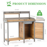 Wooden Potting Bench Table with Sink,Outdoor Garden Table Work Bench with Storage, Workstation for Outside Lawn Patio Wood-Natrl