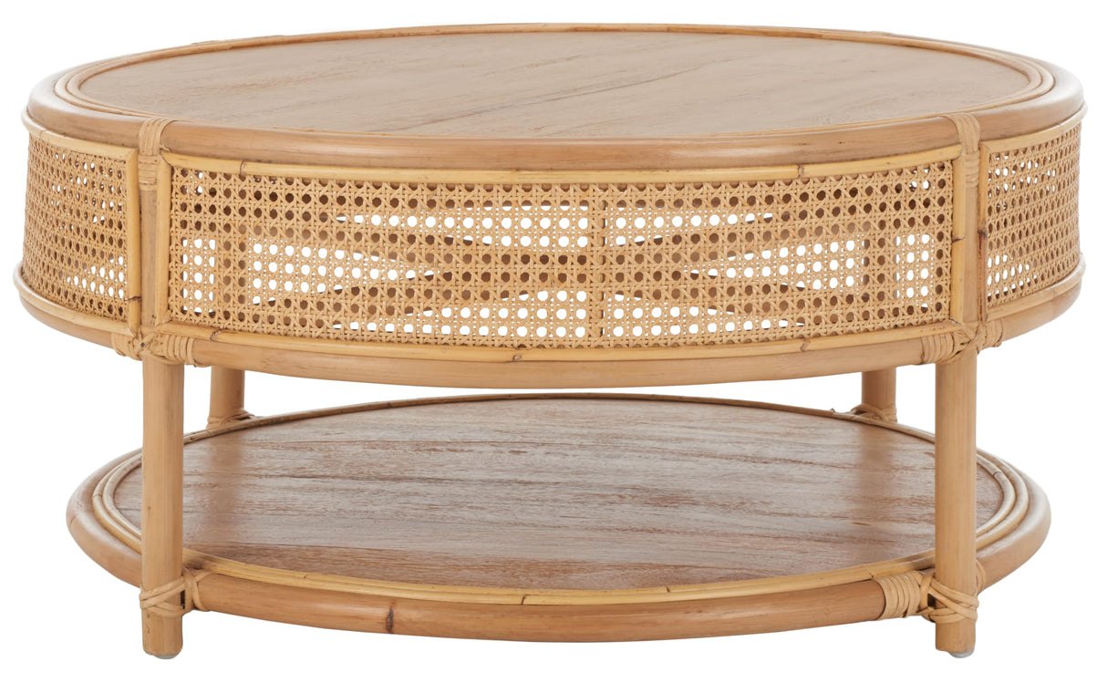 SAFAVIEH Home Collection Arvid Natural Brown Solid Wood Coffee Table (Fully Assembled) SAFAVIEH