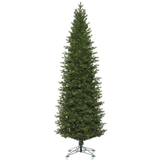 Vickerman 14' Eagle Frasier Fir Slim Artificial Christmas Tree, Warm White Dura-lit LED Lights, Seasonal Indoor Home Decor