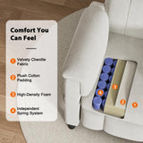 Pipishell Power Recliner Chairs for Adults, Recliner Chair with Remote, Adjustable Recline/Footrest, Chenille Fabric, High Back, Thick Seat Cushion, Small Recliner for Living Room, Home Theater, White Pipishell