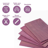 Purpleheart Wood Sheets 1/8" Thick, 5x9 inch Lumber Veneer Pieces Planks Blank Board for Craft Decor and Art by Craftiff Craftiff