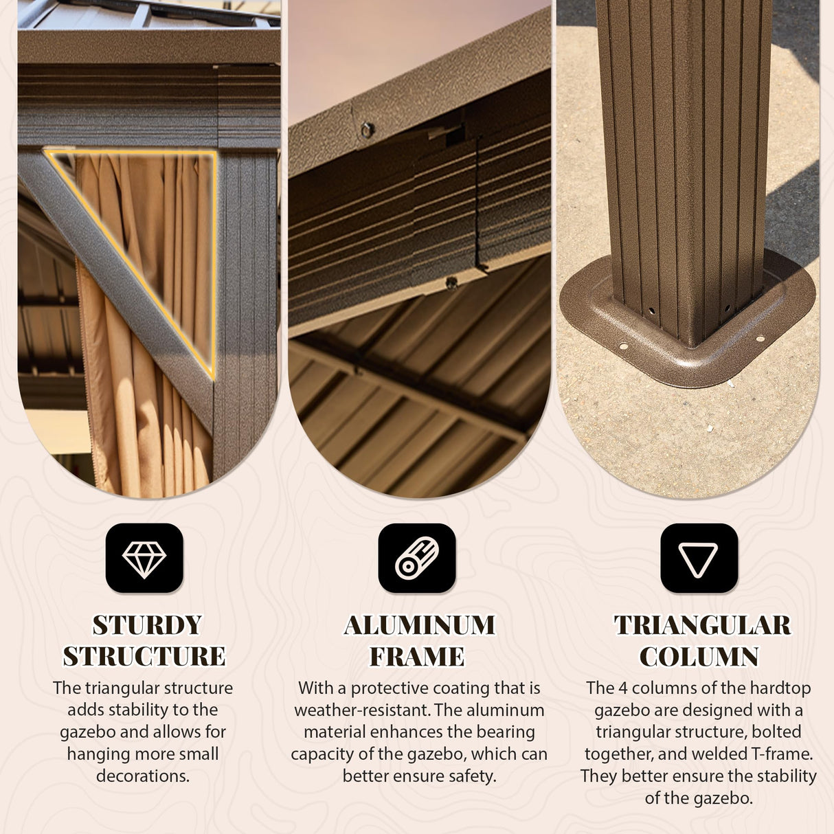 YOLENY 12' x 14' Gazebo, Hardtop Gazebo with Aluminum Frame, Double Galvanized Steel Roof, Curtains and Netting Included, Metal Gazebos Pergolas for Patios, Garden, Parties, Lawns YOLENY