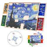 Rotatable 360-Degree Wheels Puzzle Board with Drawers and Cover 1500 Pieces Lightweight Portable Wooden Puzzle Table for Adults Kids 35'' x 26'' Woodever