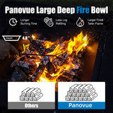 Panovue Multifunctional Fire Pit Table 32 inch Square Metal Firepit Stove Backyard Patio Garden Fireplace for Camping, Outdoor Heating, Bonfire and Picnic Panovue