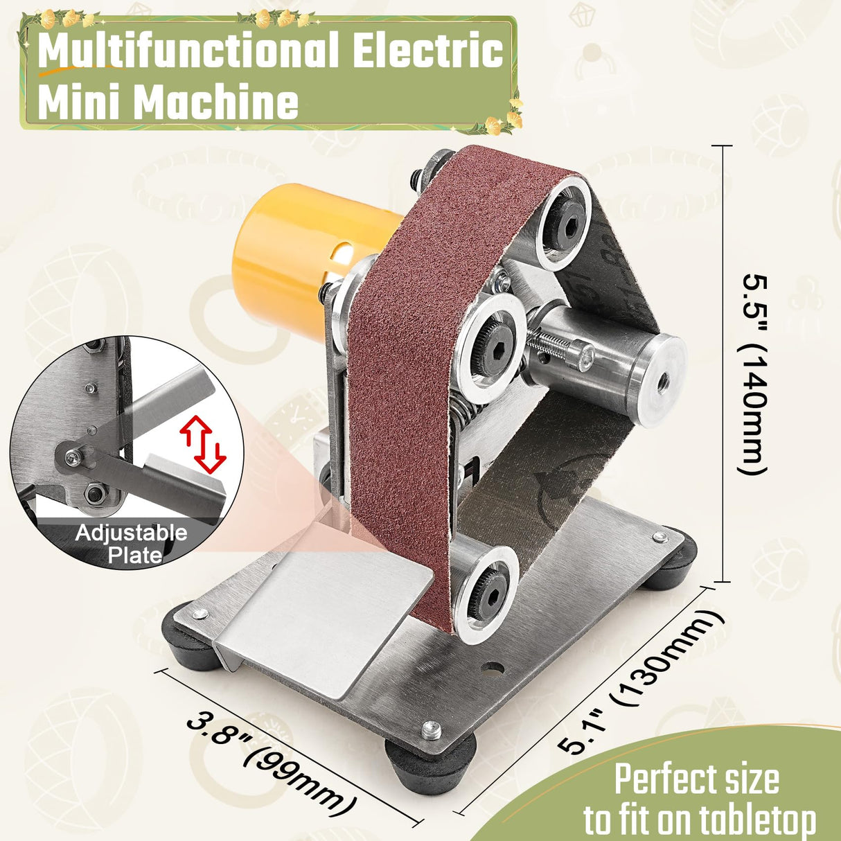 Multifunctional Electric Jewelry Making Machine, 7-Adjustable Speed Jewelry Repair Sander Polisher Jewelry Making Supplies Kit - For Ring, Bead, Copper, Silver, Wood, Resin, Gemstone, Crafts Sbestily