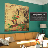 Red Lantern Bamboo Window Shade Blind - Red-Crowned Cranes 72" Wide Red Lantern