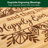 Wedding Gift for Couple 2024, Engraved Cutting Board Bridal Shower Gifts for Bride and Groom Engagement, They Lived Happily Ever After Marriage Cutting Board, Newlywed Wedding Gift for Couples Ringshine