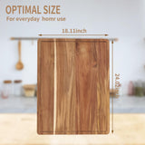 Extra Large Butcher Block Cutting Board Wooden Cutting Boards for Kitchen with Handles Chopping Block with Juice Groove Butcher Block Board Large VZODESR