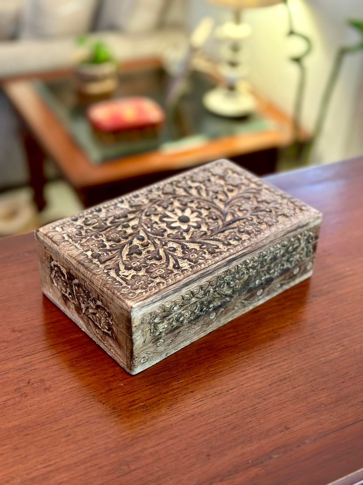 Great Birthday Gift Ideas Handmade Decorative Wooden Jewelry Box Jewelry Organizer Keepsake Box Treasure Chest Trinket Holder Watch Box Storage Box Housewarming Gifts Women The Great Indian Bazaar