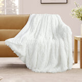 XYYZYZ Super Fluffy Throw Blanket, Faux Fur Fuzzy Blanket for Couch Sofa Bed, 50x60 Inches, Pure White XYYZYZ