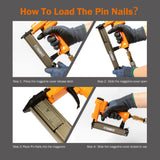 UPWOOD P625 Pneumatic 23 Gauge Headless Pin Nailer, 1/2-Inch to 1-Inch Leg Length Air Powered Micro Pinner for Furniture, Cabinets, Interior Decoration UPWOOD