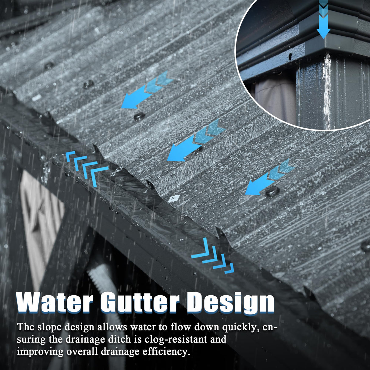 Domi 10x12FT Outdoor Gazebo, Hardtop Gazebo with Galvanized Steel Double Roof, Metal Gazebos with Drainage System Patio Pergola for Patio Deck Backyard,Curtain and Netting,Gray domi outdoor living