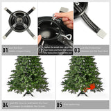 Roowest Christmas Tree Stand for Live Tree, Real Christmas Tree Base Dark Green Metal Holiday Xmas Tree Stands Fits for 2-3.5 Inches Trunk, 0.8 Gallon Water Capacity Roowest