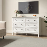 LYNSOM White Dresser for Bedroom, Modern 6 Drawer Double Dresser with Deep Drawer and Metal Handle, Wood Dressers & Chests of Drawers for Hallway, Entryway LYNSOM