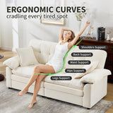 84" Loveseat Sofa, Modern Couches for Living Room,Double-Layer Cushion Cloud Couch with Deep Seat,Super Comfy Chenille Sofas,Sturdy Frame, Easy Assembly for Bedroom, Apartment, Office, Beige Opiesit