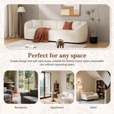 Christopher Knight Home Sabbo 87.50" Boucle Upholstered Couch, Oversized 2 Seater Sofa, Curved Soft Seating Lounge Sofa Chair, Cozy Loveseat with Armrest, Reading Sofa for Living Room Home Rest, Beige Christopher Knight Home