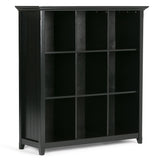 SIMPLIHOME Acadian SOLID WOOD 44 Inch Transitional 9 Cube Bookcase and Storage Unit in Black, For the Living Room, Study Room and Office SIMPLIHOME