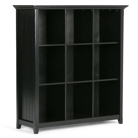 SIMPLIHOME Acadian SOLID WOOD 44 Inch Transitional 9 Cube Bookcase and Storage Unit in Black, For the Living Room, Study Room and Office SIMPLIHOME