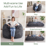 HIGOGOGO Giant Bean Bag Chair Bed for Adults,Convertible Beanbag Folds from Lazy Chair to Floor Mattress Bed,Large Floor Sofa Couch for Adult,Couples,Family,High-Density Foam Filling, Machine Washable HIGOGOGO